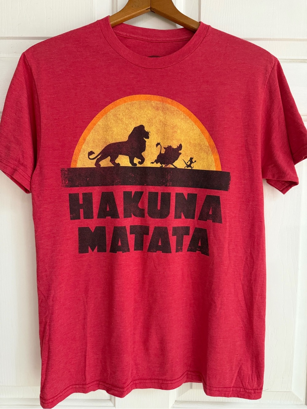 Disney Red Hakuna Matata Sunset Graphic Short Sleeve Tee